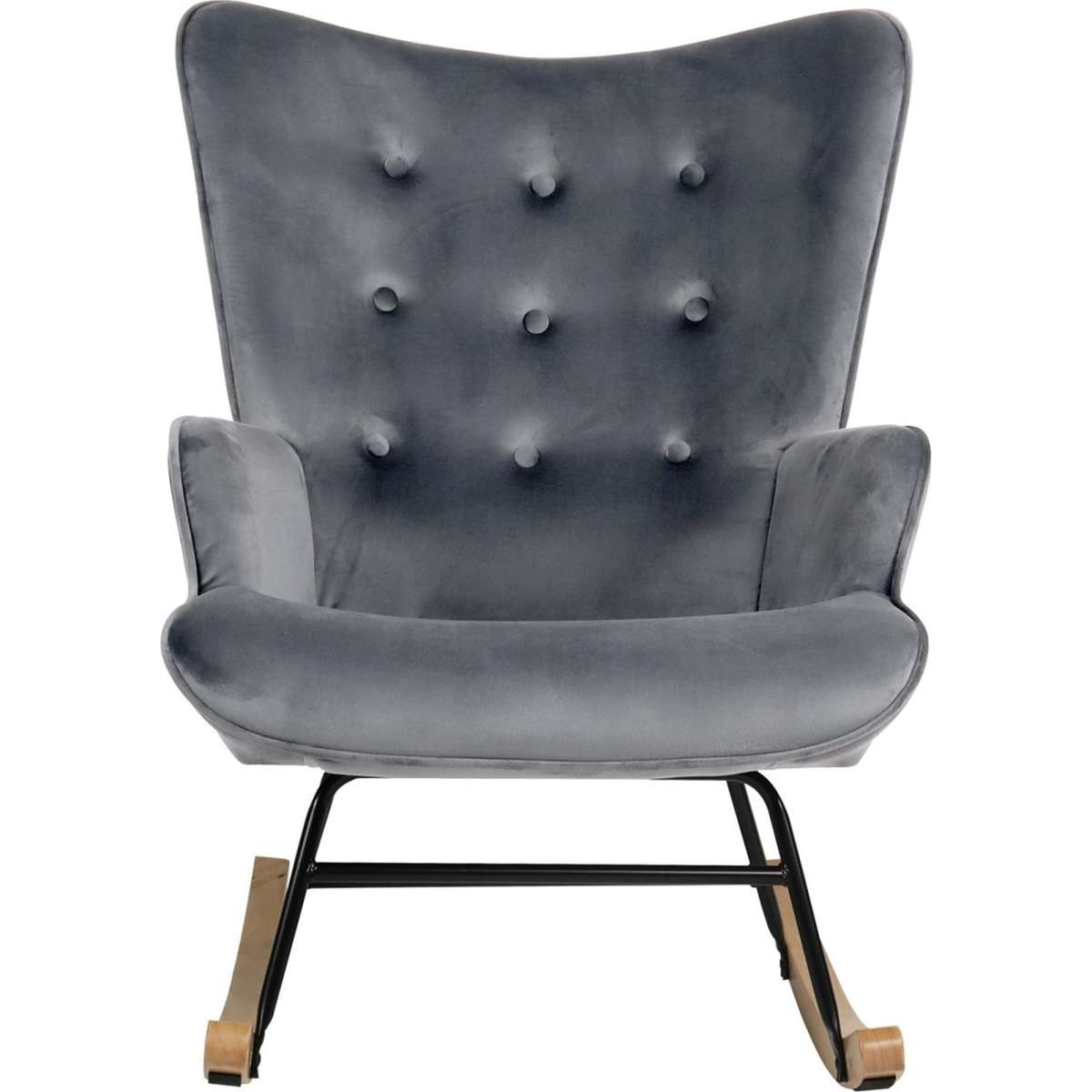 Oikiture Rocking Chair Nursing Armchair Velvet Accent Chairs