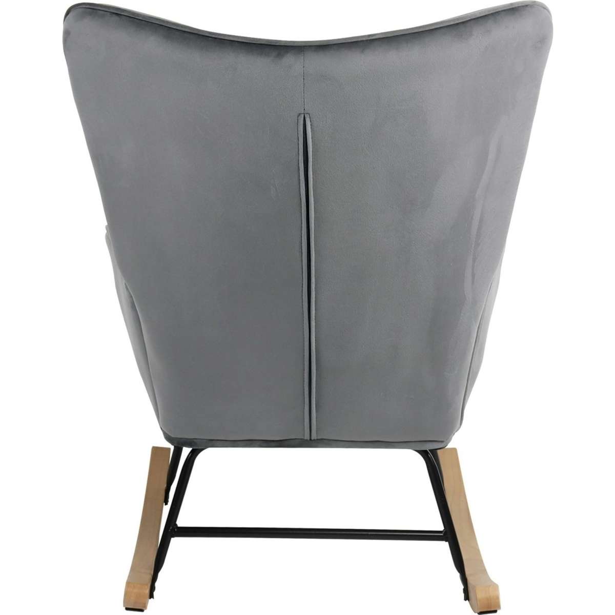 Oikiture Rocking Chair Nursing Armchair Velvet Accent Chairs