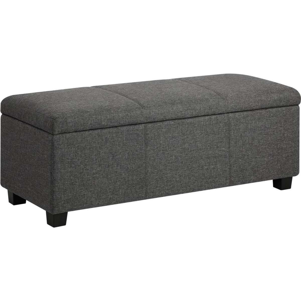 Oikiture Storage Ottoman Blanket Box Linen Fabric Arm Foot Stool Couch ...