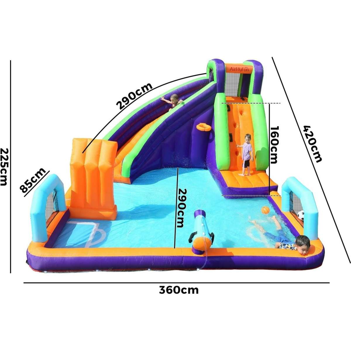 AirMyFun Inflatable Water Slide Bounce House Jumping Castle Park Play