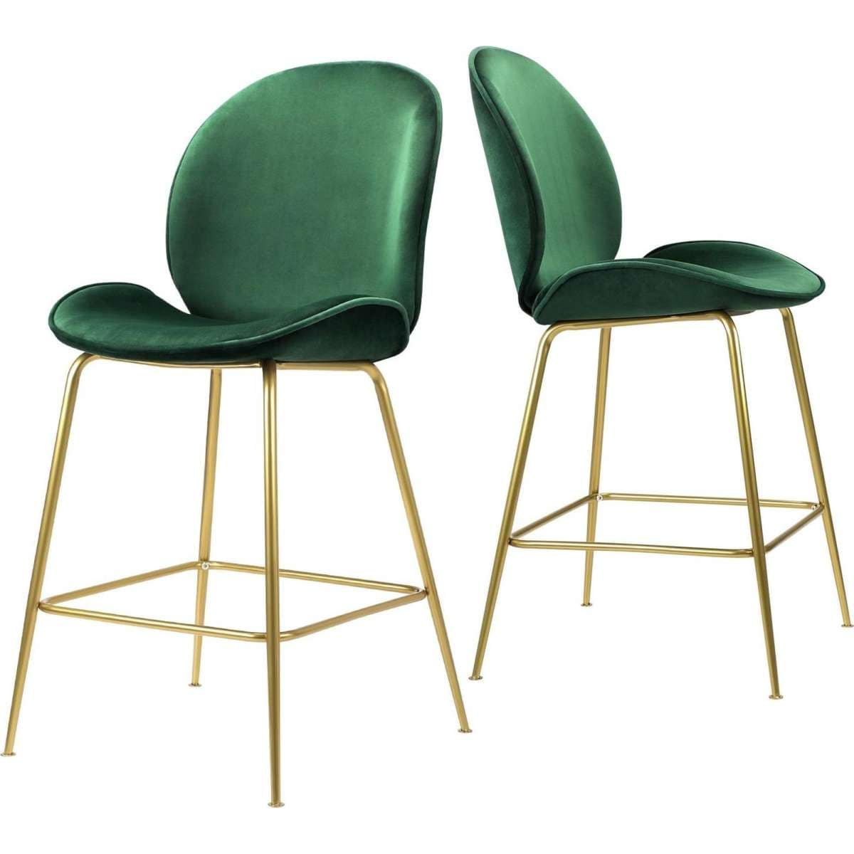 Oikiture Bar Stools Kitchen Stool Chairs Barstool Dining Chair Velvet