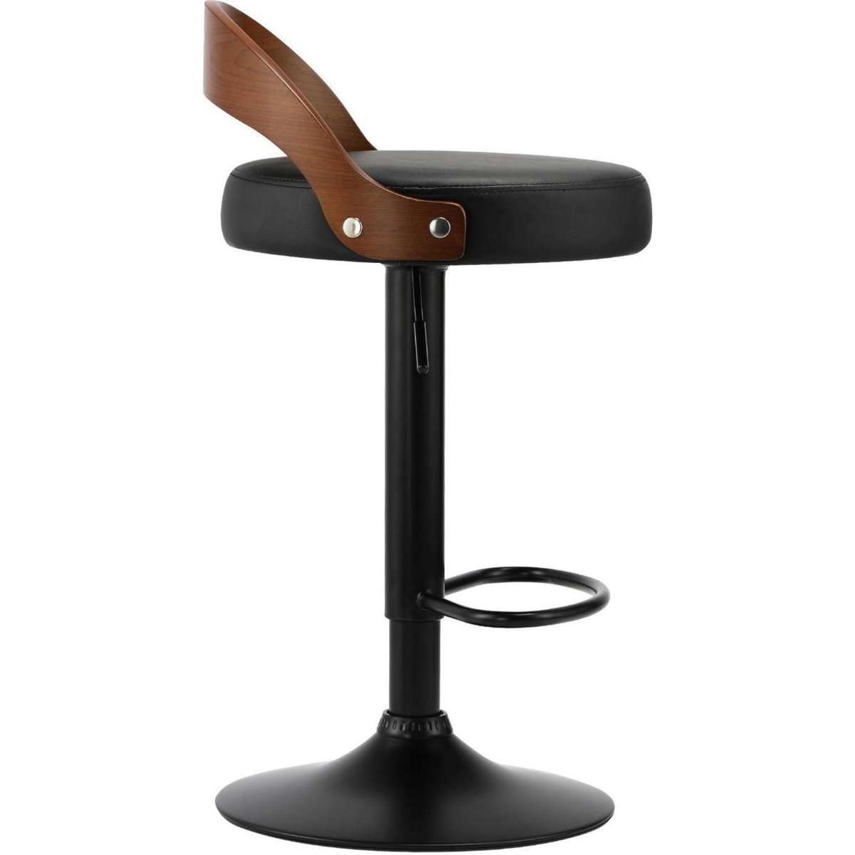 Oikiture Kitchen Bar Stools Gas Lift Swivel Chairs Stool Wooden PU