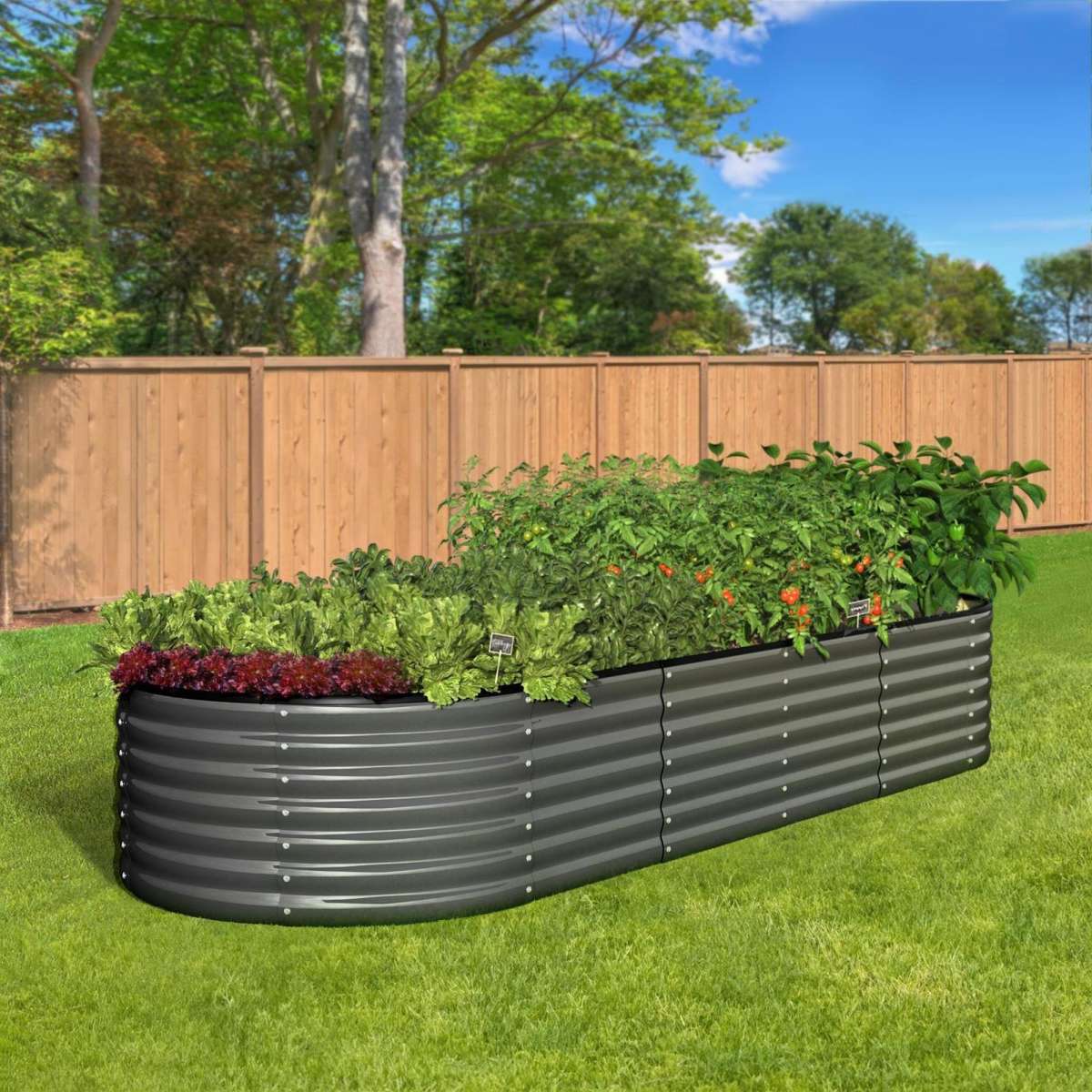 Livsip Raised Garden Bed Beds Kit Planter Oval Galvanised Steel