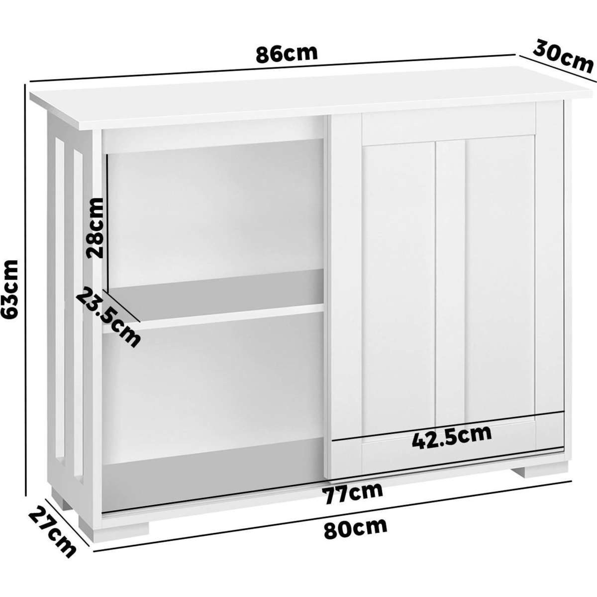 Oikiture Buffet Sideboard Doors Storage Cupboard Hallway Table