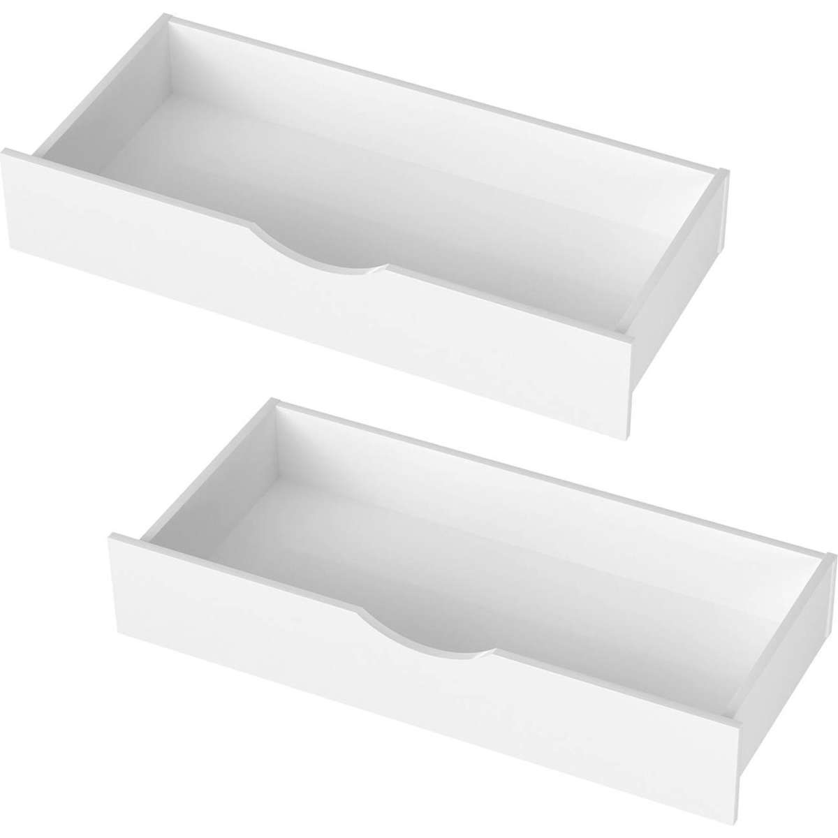 Oikiture Bed Storage Drawers Trundle for Wooden Bed Frame Base Timber White 2PCS Woolworths