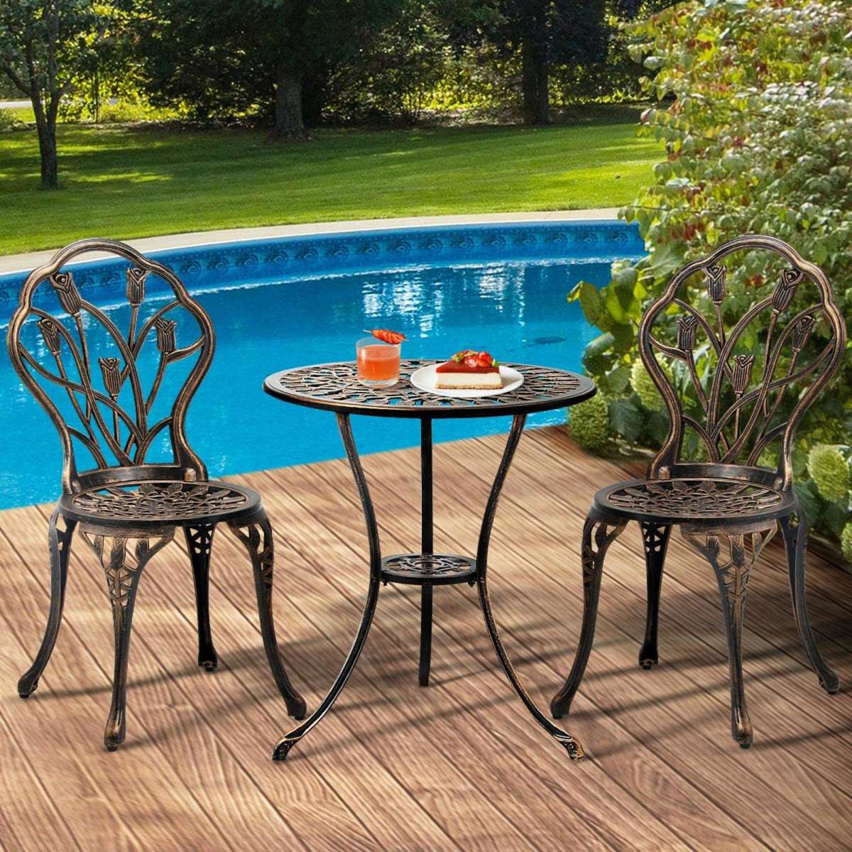 Livsip 3PCS Bistro Outdoor Setting Chairs Table Patio Dining Set ...