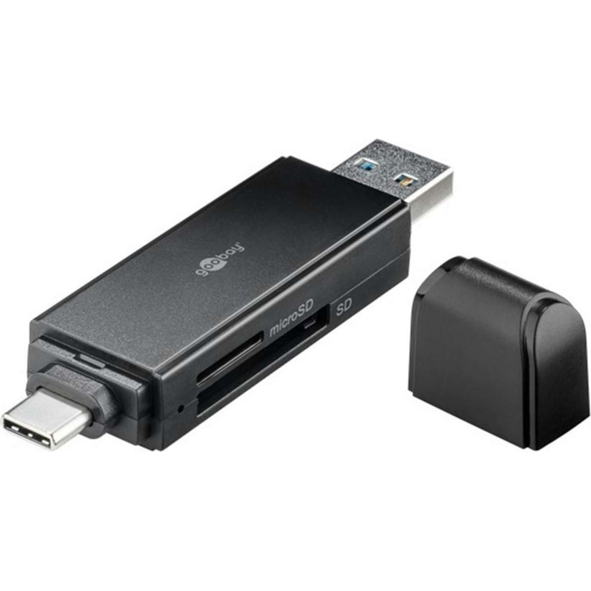 Goobay 2in1 USB 3.0 to USBC microSD/SD Card Reader Black Woolworths