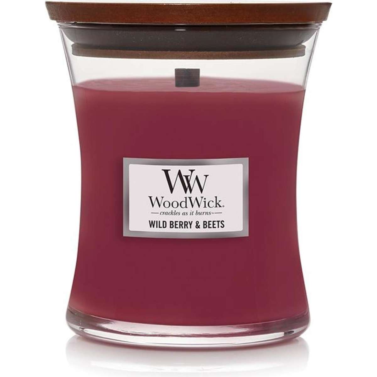WoodWick Wild Berry & Beets Scented Crafted Candle Glass Jar Wax Medium