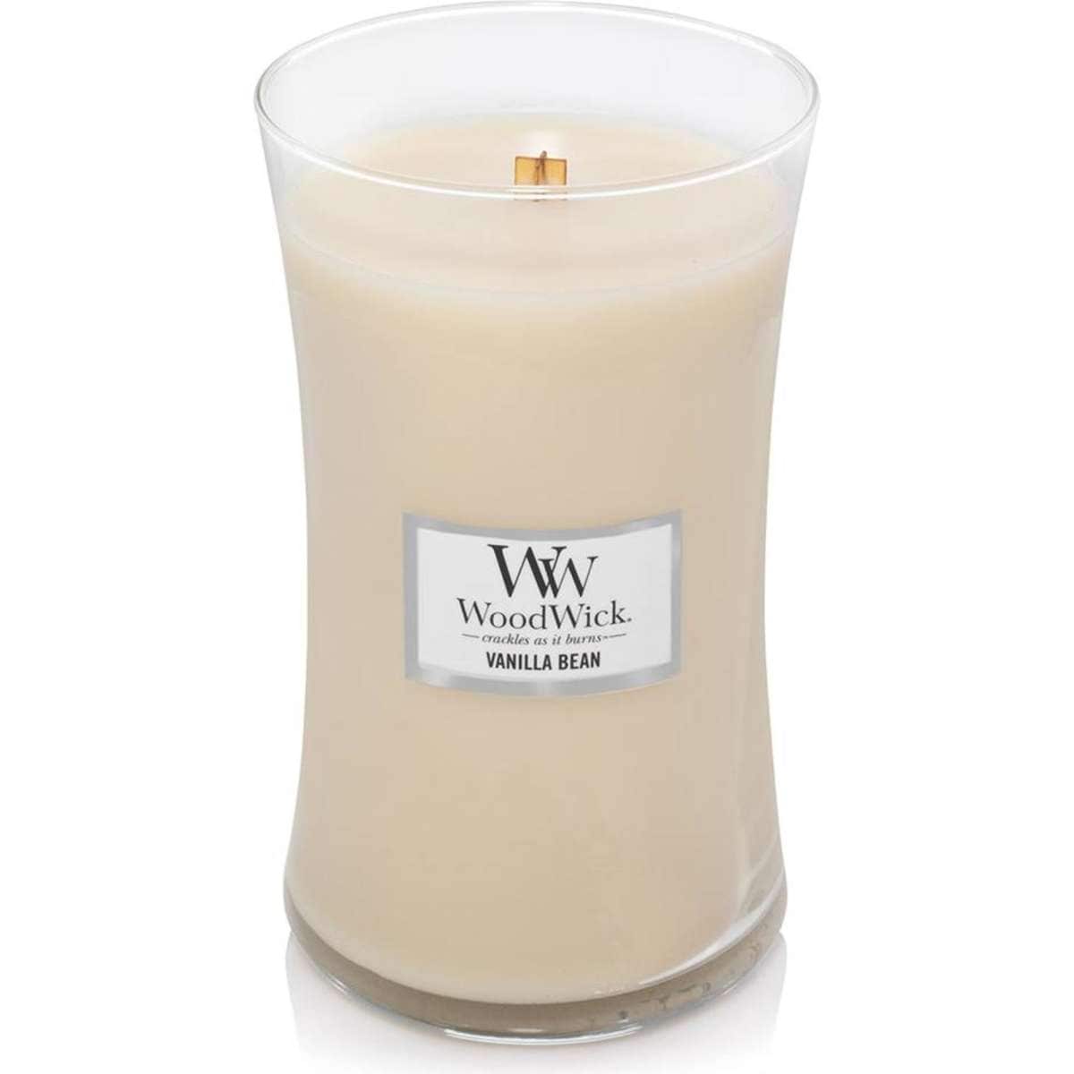 WoodWick Vanilla Bean Scented Crafted Candle Glass Jar Soy Wax Large Woolworths