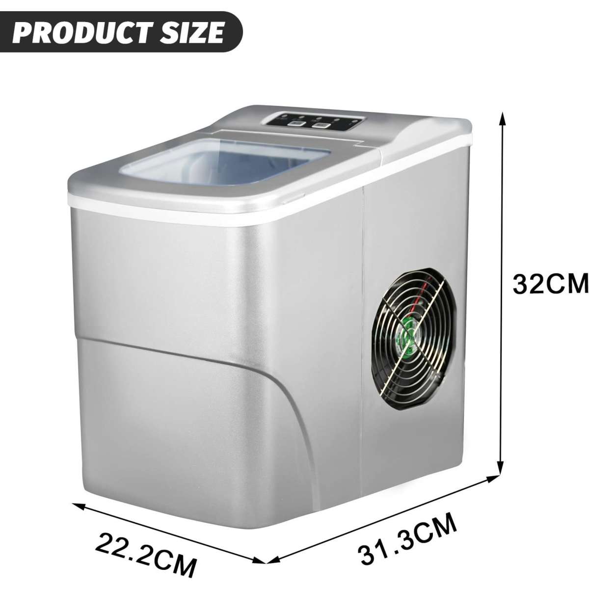 Advwin 2.2L 12KG Portable Ice Maker Commercial Ice Maker Machine Suitable for Home Woolworths