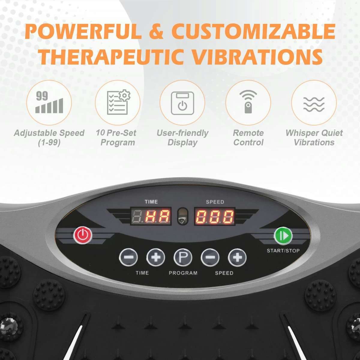 Advwin Grey Vibration Plate Exercise Machine 99 Speed Full Body Workout ...