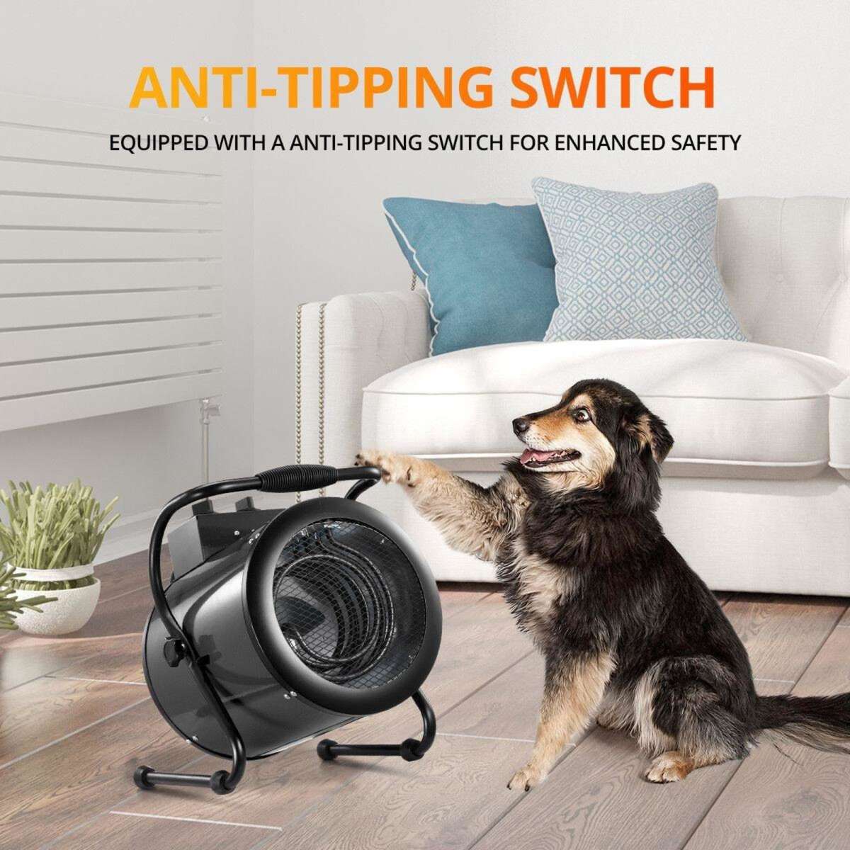 Ausway Industrial Fan Heater Electric 2 in 1 Portable Hot Air Blower