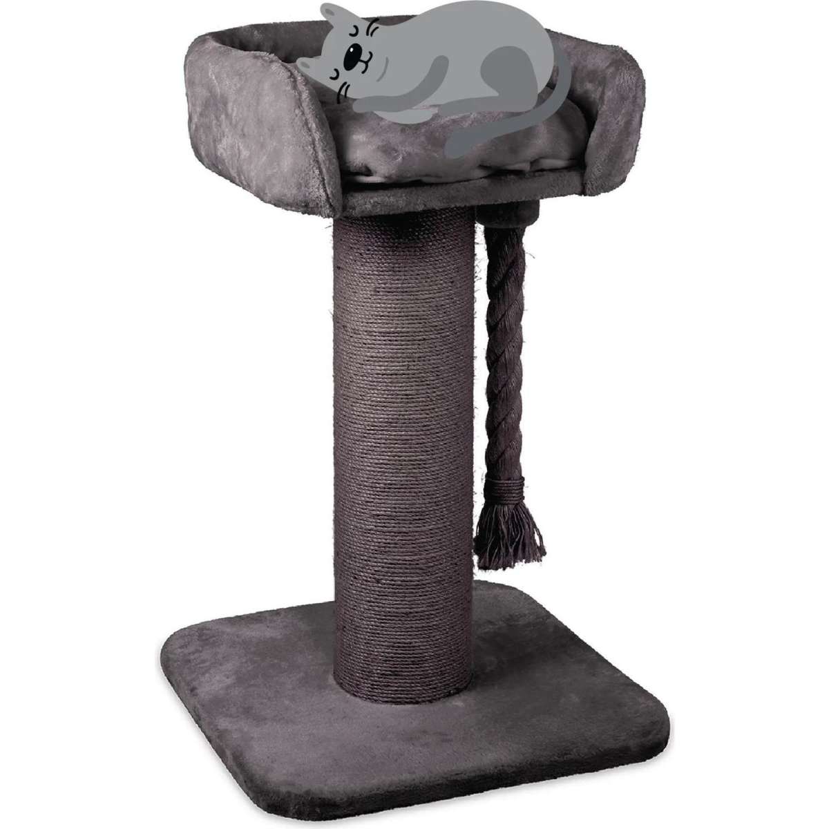 Kazoo High Bed Cat Scratch Post Charcoal Plush Woolworths