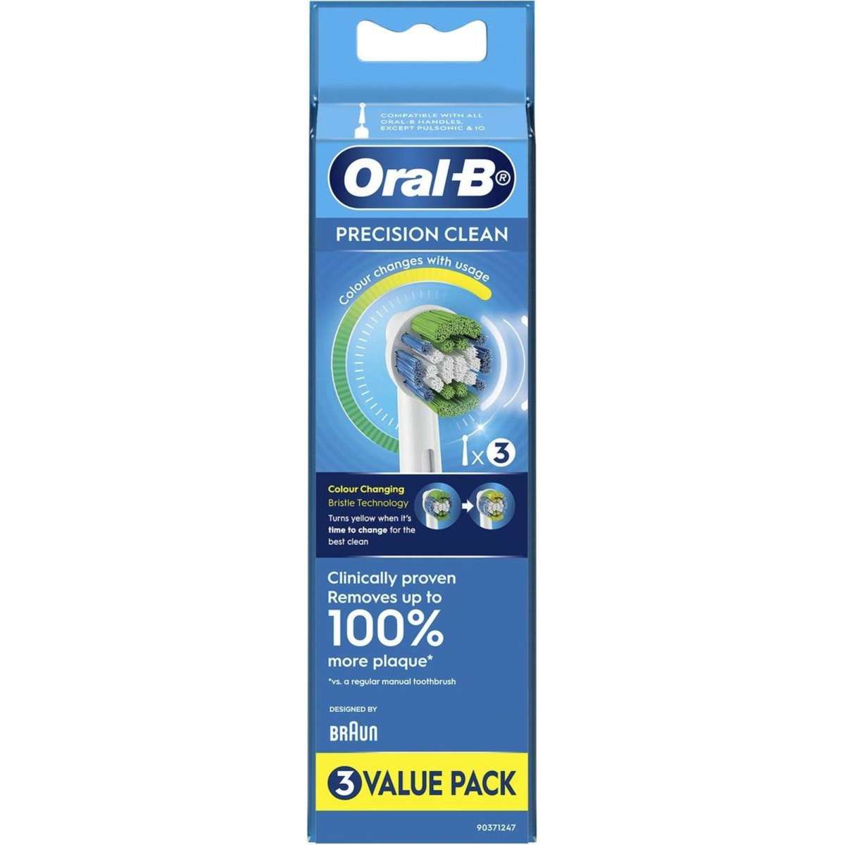 OralB Precision Clean Replacement Brush Heads 3 Pack Woolworths