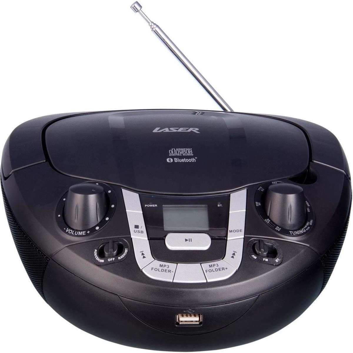 Laser CD Player Bluetooth Boombox with AM & FM Radio Woolworths