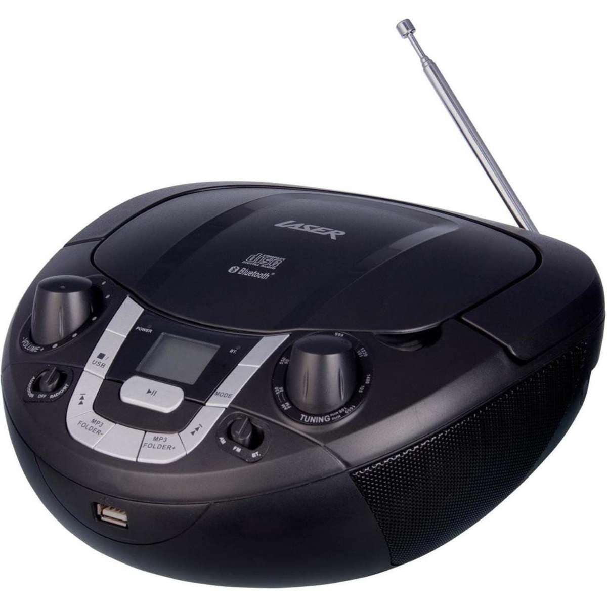 Laser CD Player Bluetooth Boombox with AM & FM Radio Woolworths