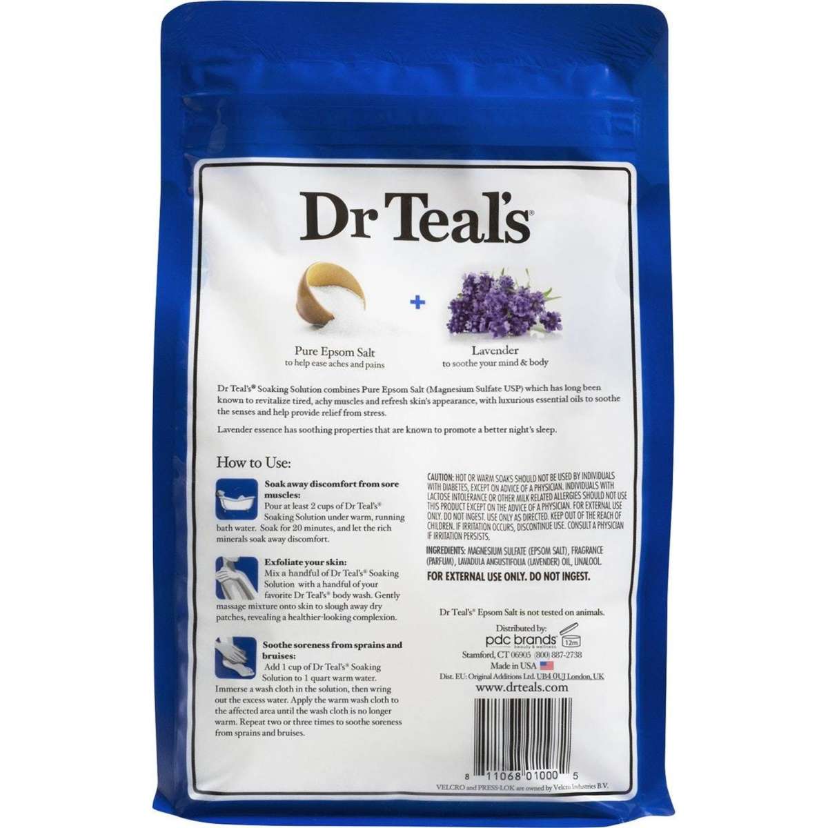 Dr Teal's Pure Epsom Salt Soaking Solution 1.36kg Soothe & Sleep