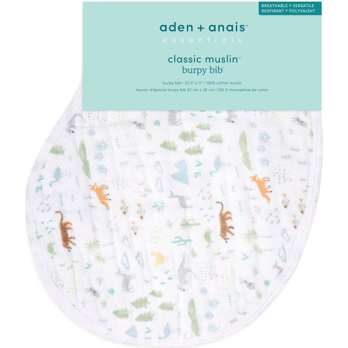 Aden & Anais Voyager Essential Classic Baby Single Burpy Bib 2PK