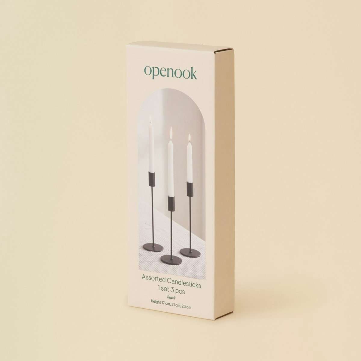 Openook Assorted Candlesticks 3 Pieces Black Woolworths