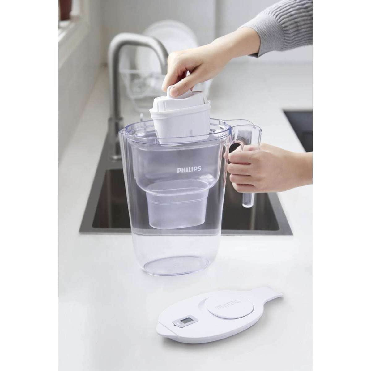 Philips Medium Water Filter Jug with Timer 2.6L Woolworths