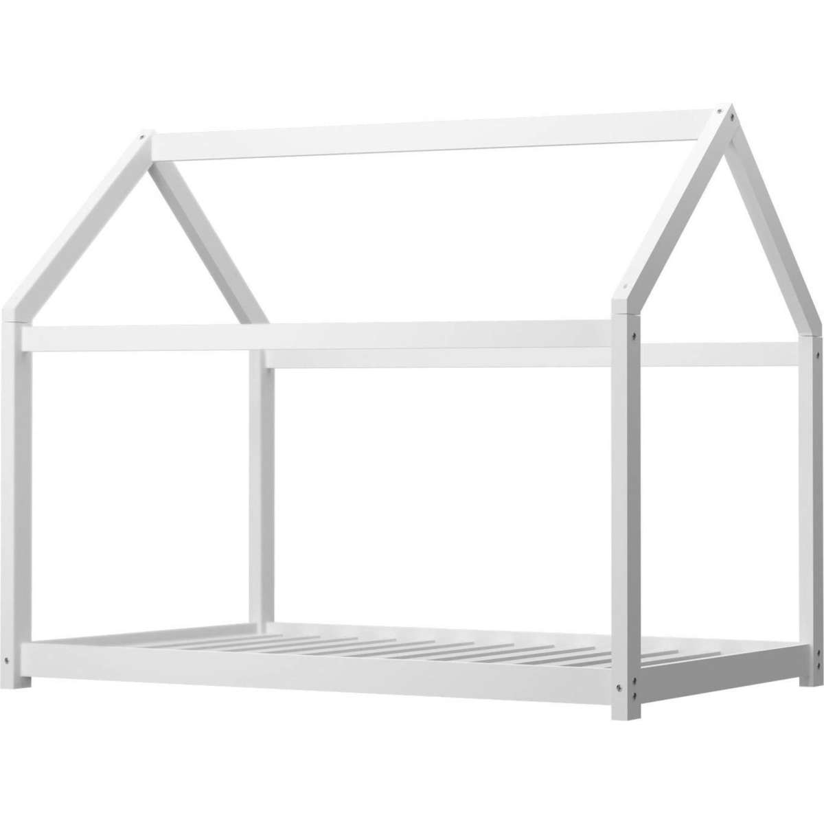 Oikiture Bed Frame Single Wooden Timber House Style Platform White oikiture-bed-frame-single-wooden-timber-house-style-platform-white