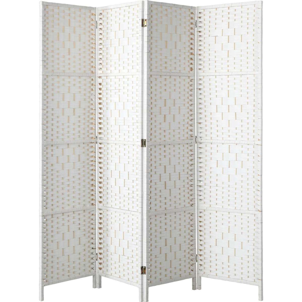 Oikiture 4 Panel Room Divider Screen Privacy Dividers Woven Wood ...