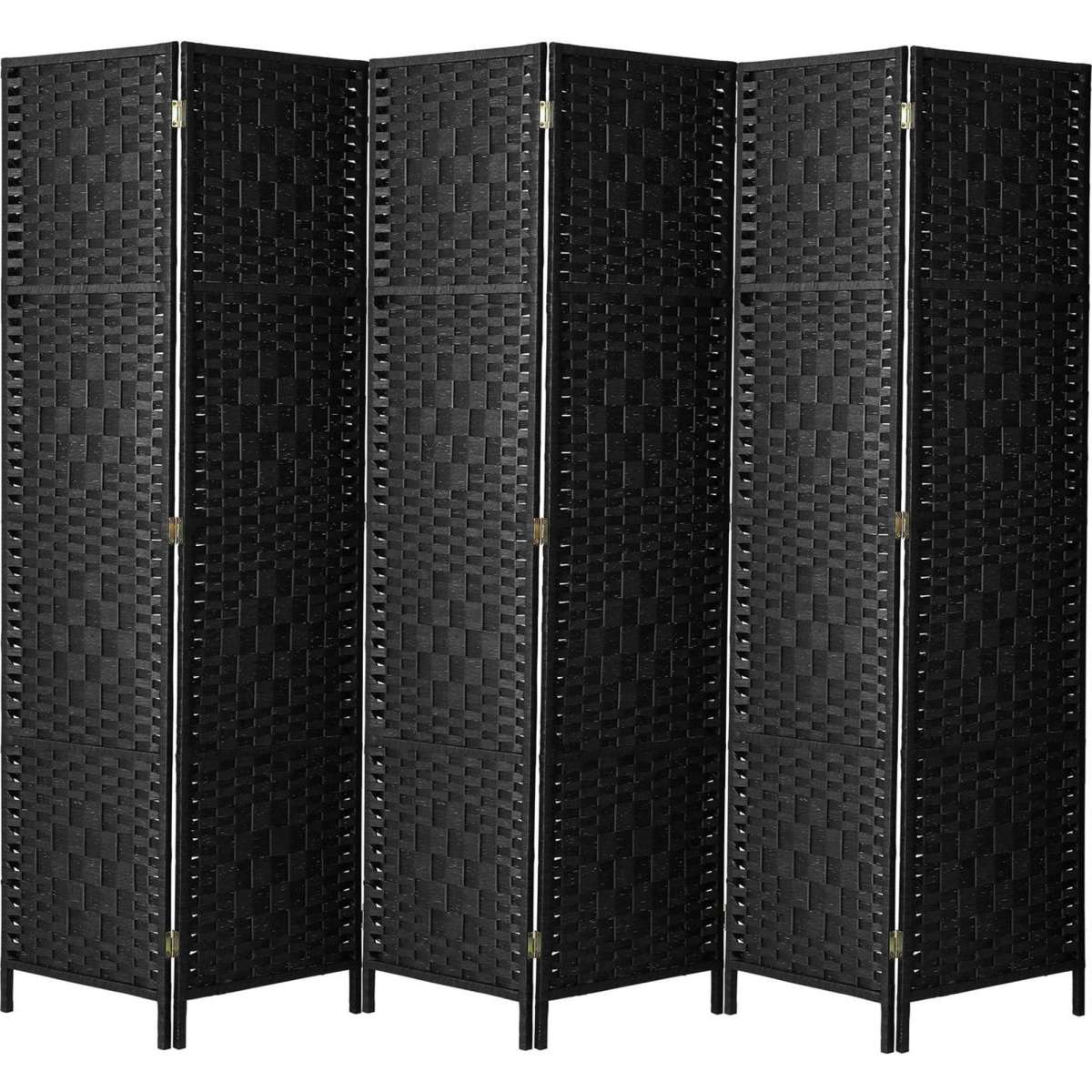 Oikiture 6 Panel Room Divider Screen Privacy Dividers Woven Wood ...