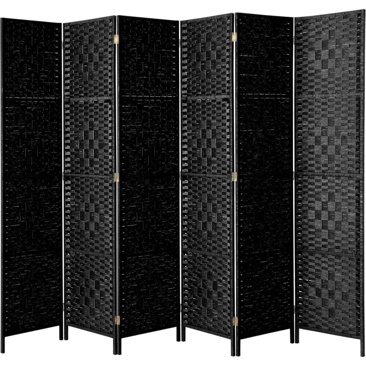 Oikiture 6 Panel Room Divider Screen Privacy Dividers Woven Wood ...