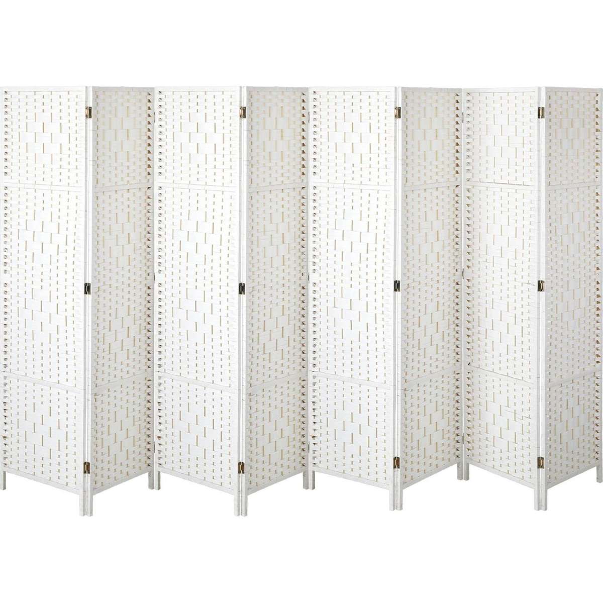 Oikiture 8 Panel Room Divider Screen Privacy Dividers Woven Wood ...