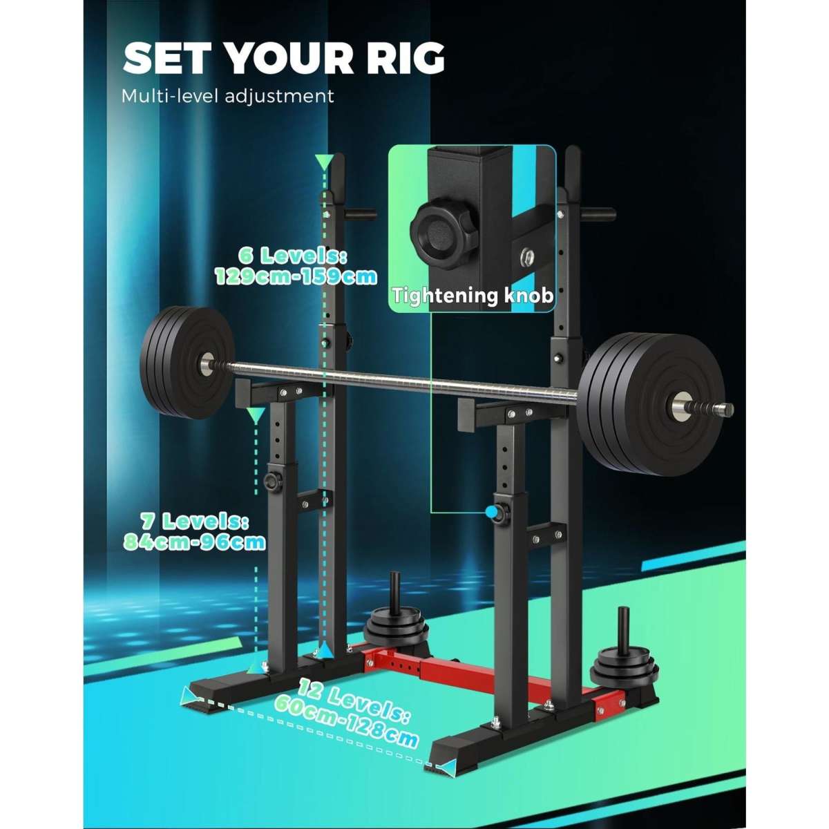Finex Adjustable Squat Rack Weight Bench Press Barbell Bar Stand Weight