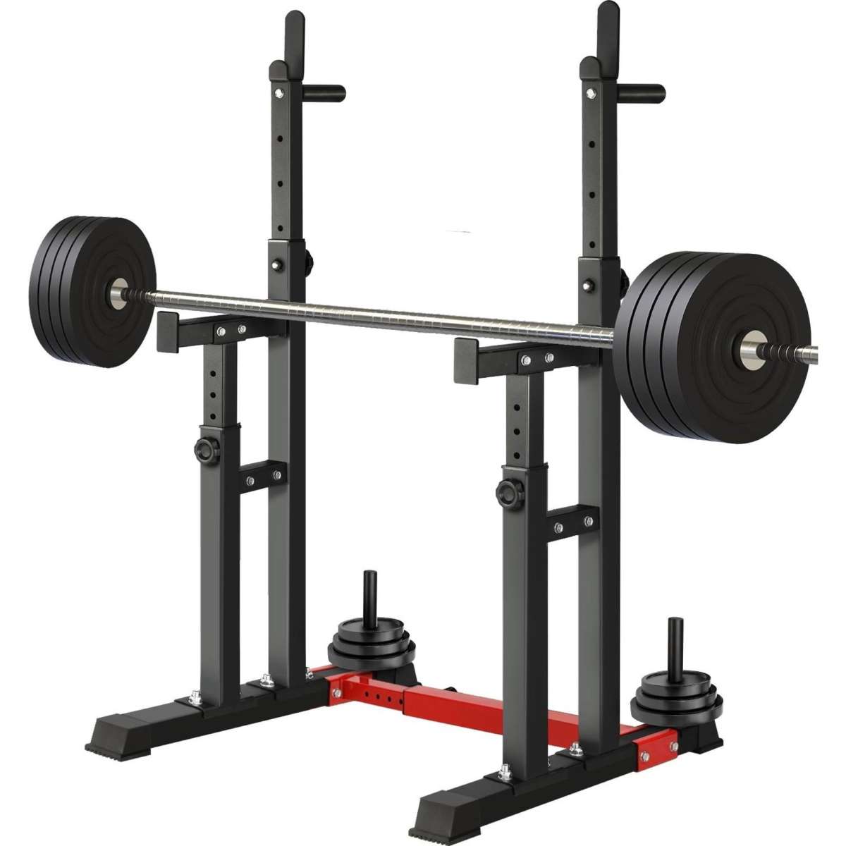 Finex Adjustable Squat Rack Weight Bench Press Barbell Bar Stand Weight Lifting Woolworths