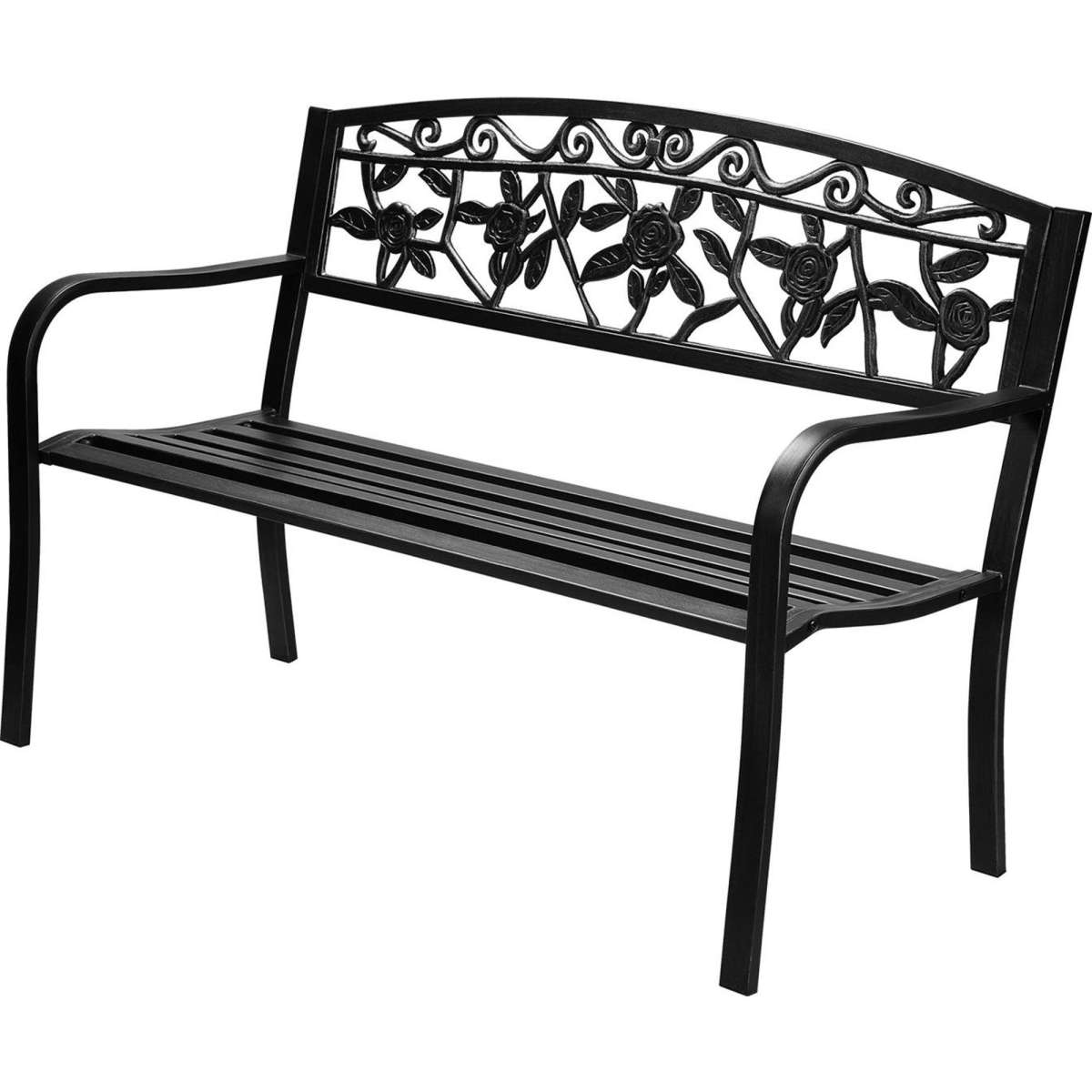 Livsip Garden Bench Seat Outdoor Furniture Patio Park Backyard Chair Black Woolworths