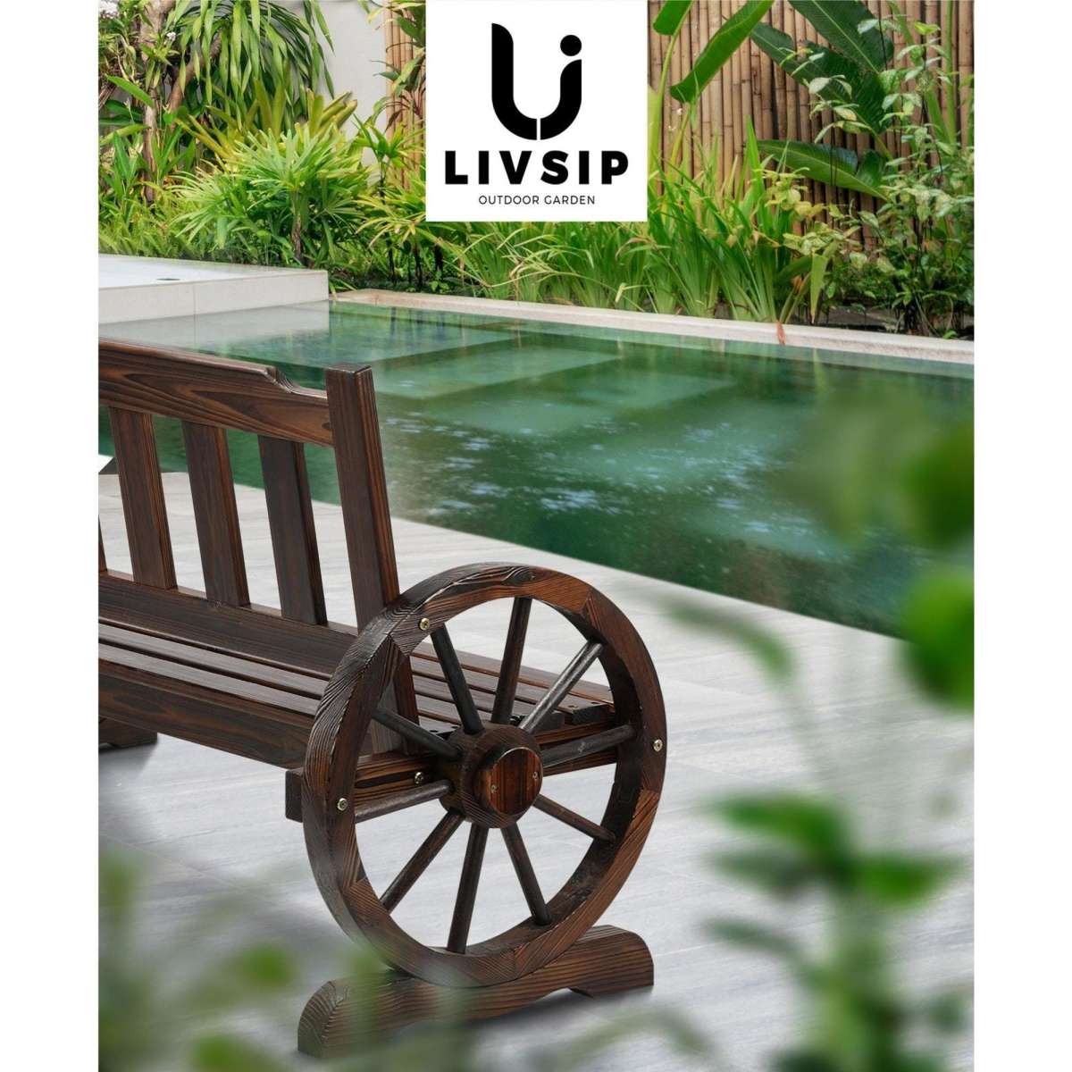 Livsip Garden Bench Wagon Chairs Outdoor Furniture Wheel Chair Backyard Lounge Woolworths