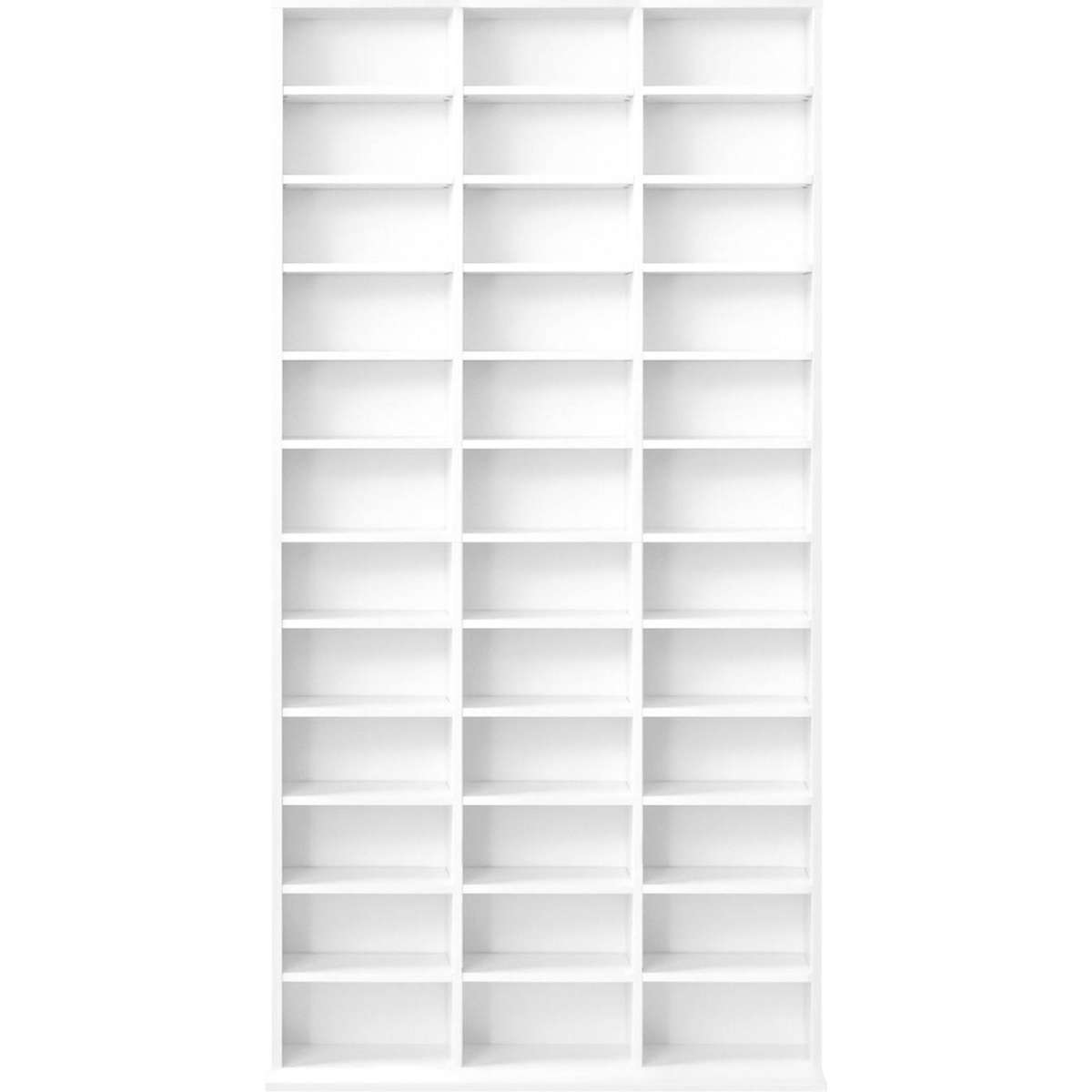 Oikiture Bookcase Bookshelf Display Shelf CD DVD Storage Media Stand Rack White Woolworths