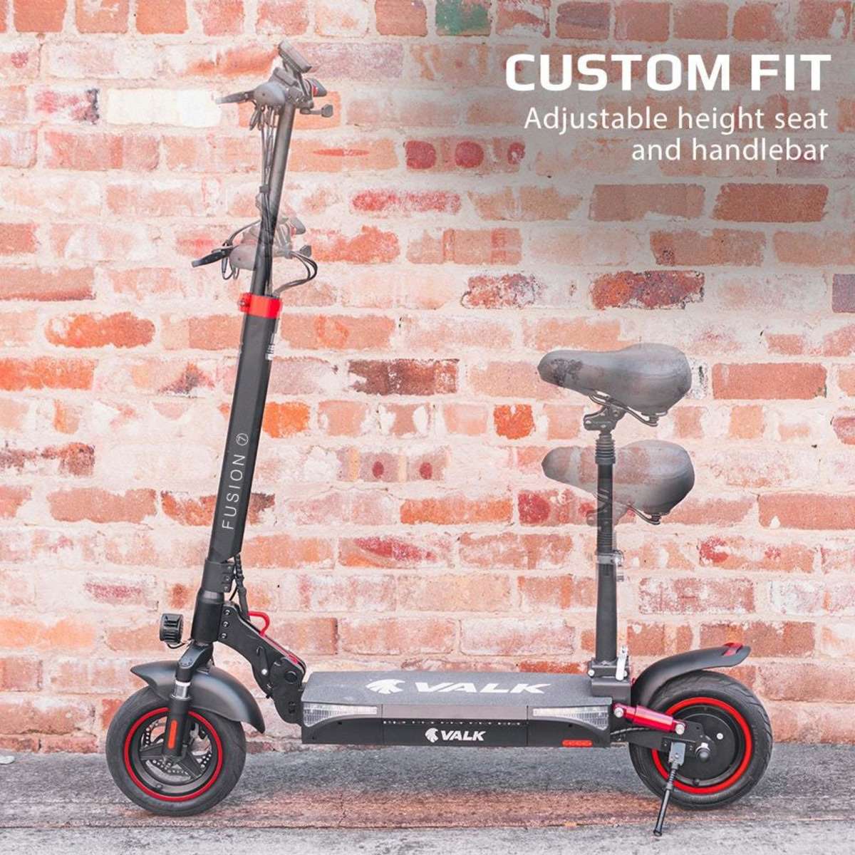 Valk Electric Scooter Fusion 7, with Seat option 800W 48V 13Ah Lithium