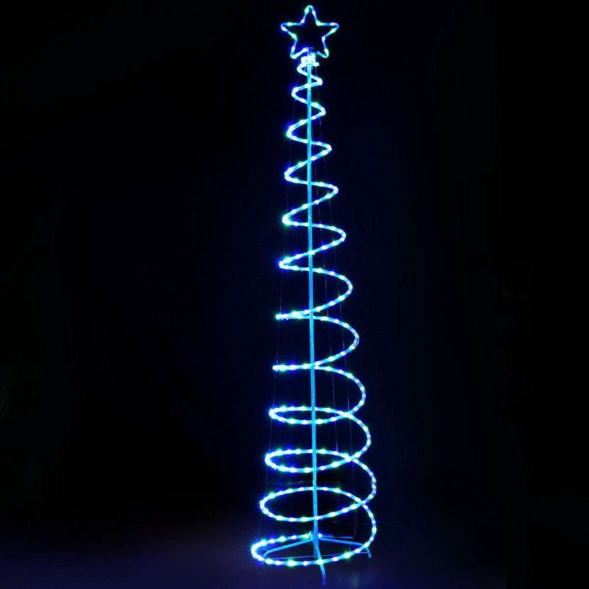 Jingle Jollys Solar Christmas Tree 2.4m Motif Lights 8 Modes Multi