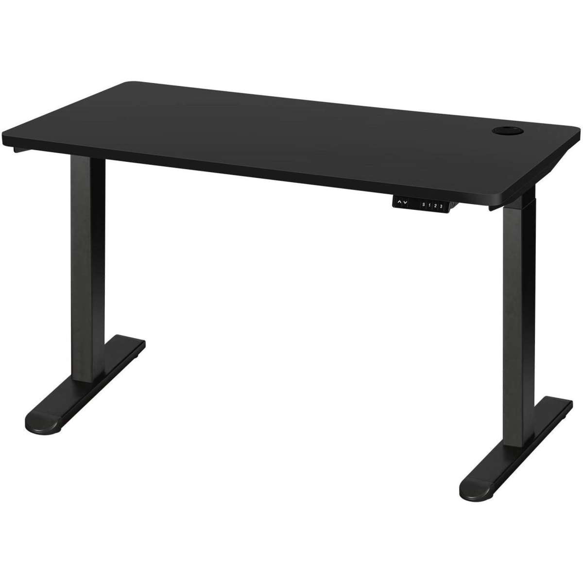 Oikiture 140cm Electric Standing Desk Dual Motor Black With USB&Type C