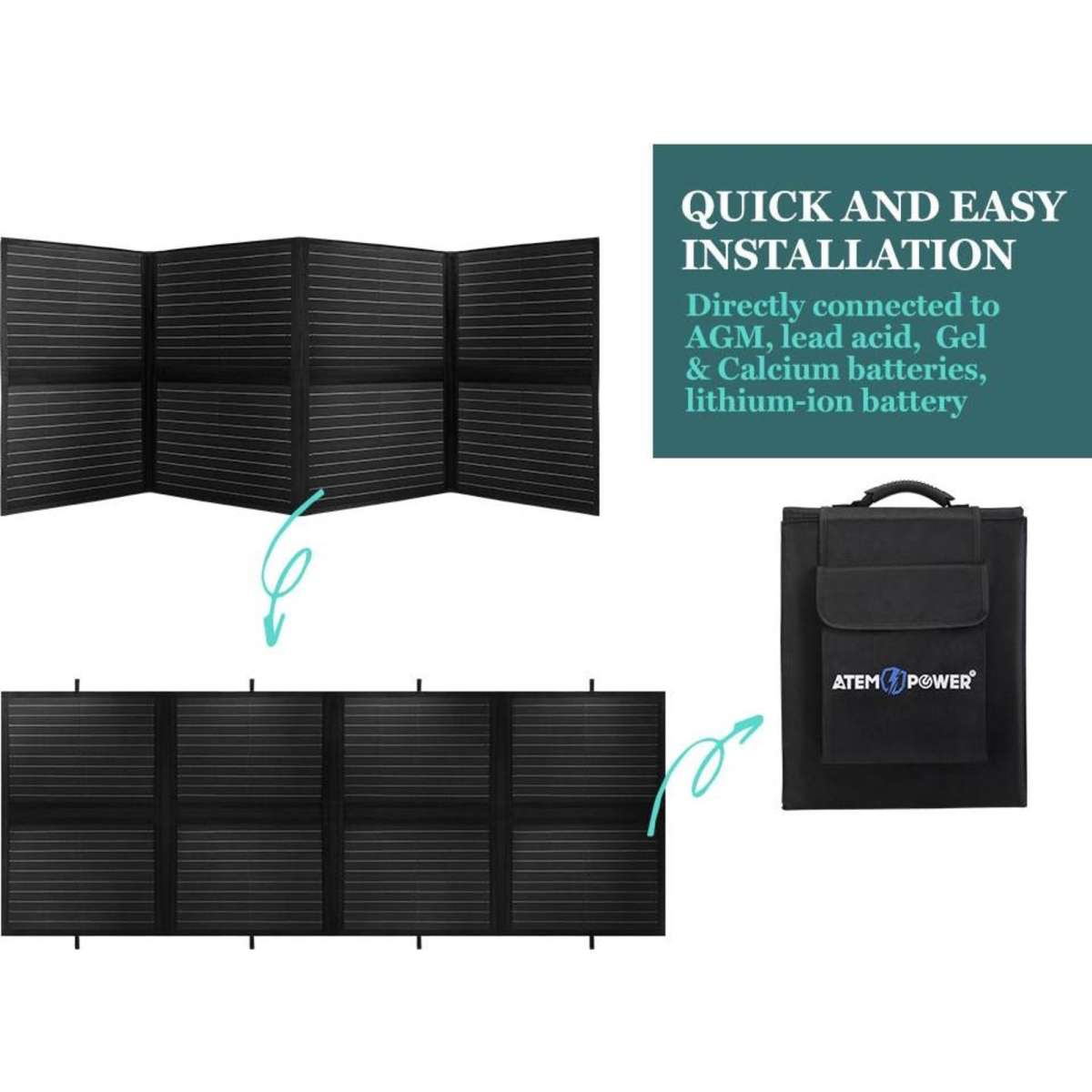 Elora Solar Panel Blanket 300W 12V Foldable Portable Battery Charge