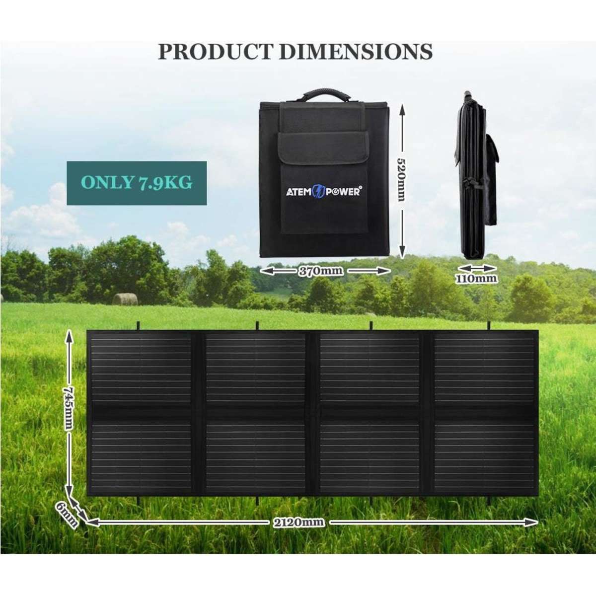 Elora Solar Panel Blanket 300W 12V Foldable Portable Battery Charge