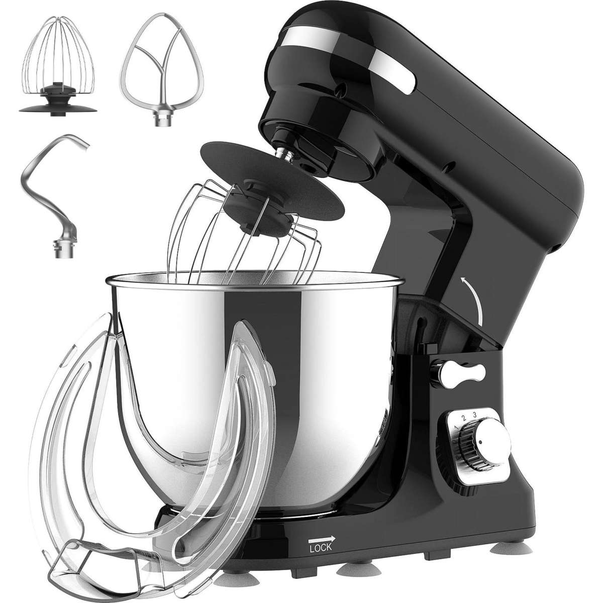 Advwin Stand Mixer 1400W 6.5L Kitchen Food Mixer 6 Speed Pulse Electric ...