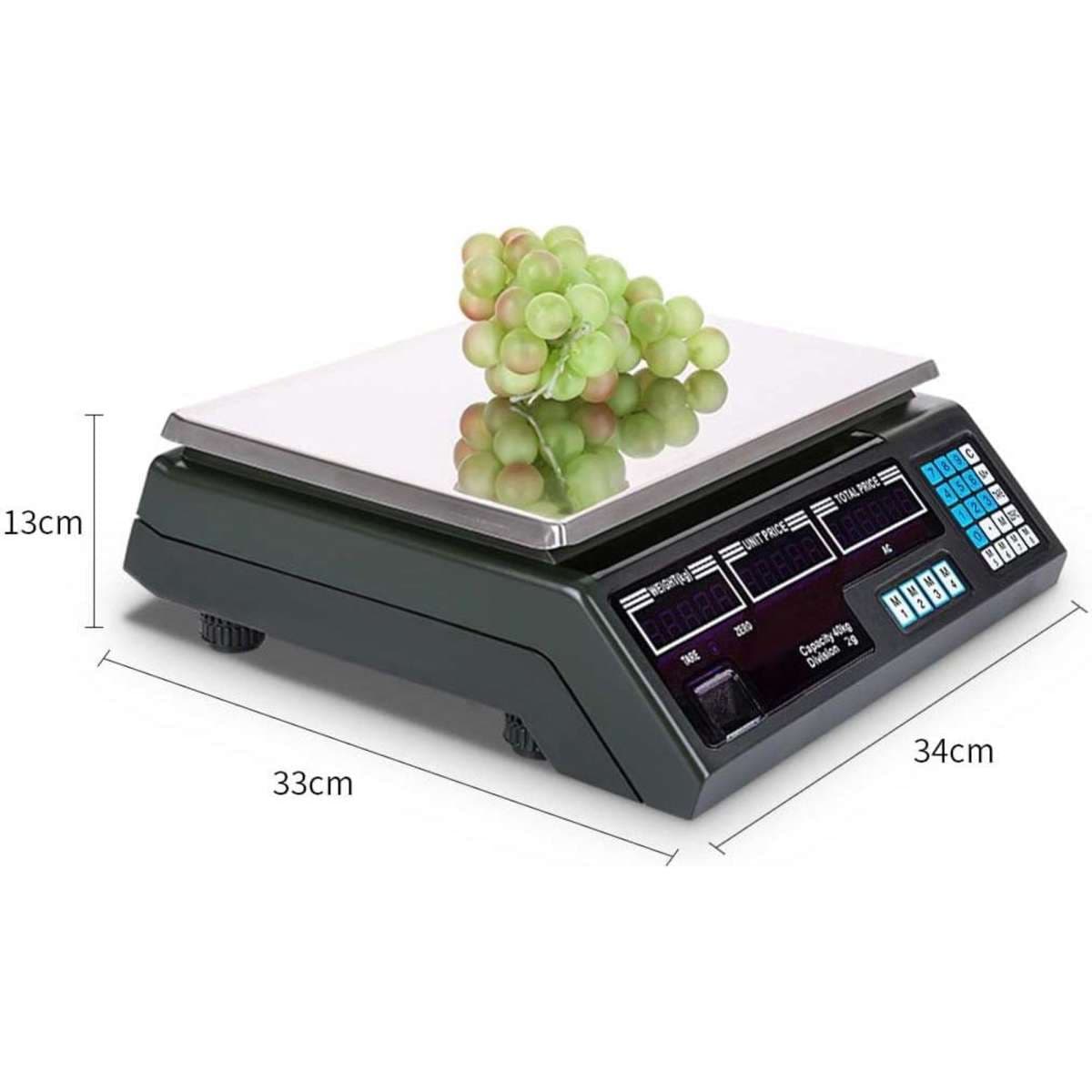 SOGA Digital Kitchen Scales Shop Electronic Weight Scale Food 40kg/5g