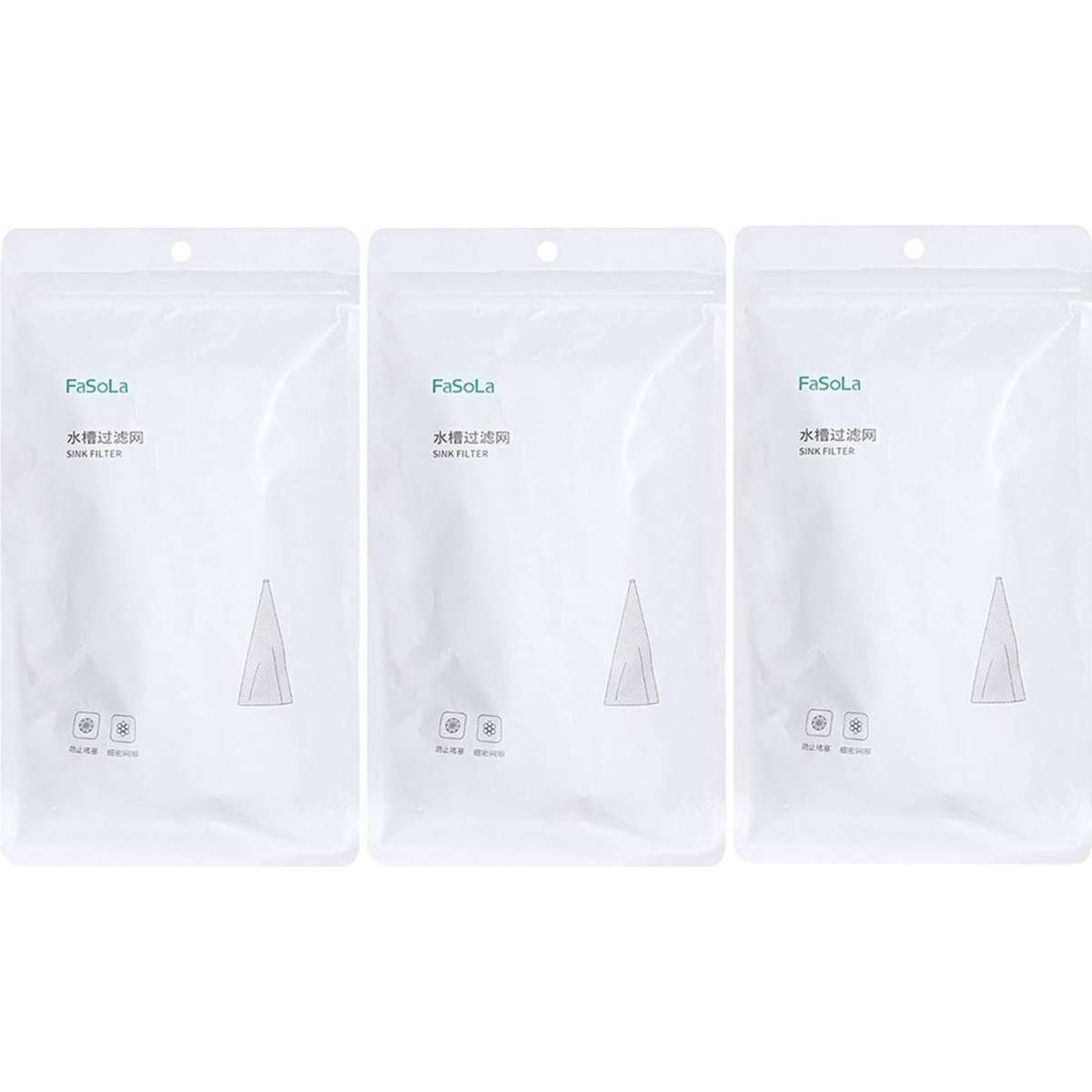 Fasola Disposable Kitchen Mesh Sink Strainer Bags Sink Strainer Filter Net Hair Stopper 100pcs