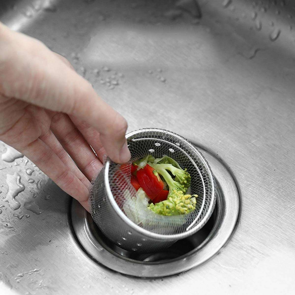 Fasola Disposable Kitchen Mesh Sink Strainer Bags Sink Strainer Filter Net Hair Stopper 100pcs