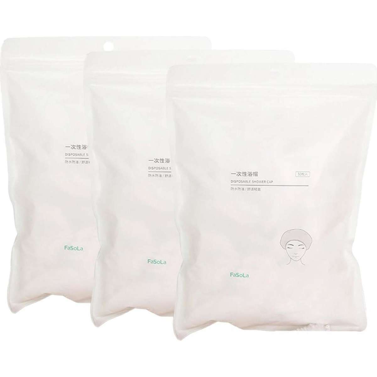 FaSoLa Disposable Shower Cap White 50pcs X 3Pack Woolworths