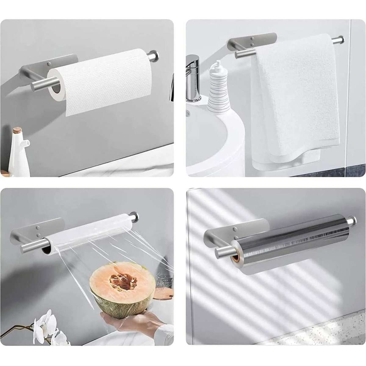 GOMINIMO SelfAdhesive or Drilling Paper Towel Holder Wall Mounted