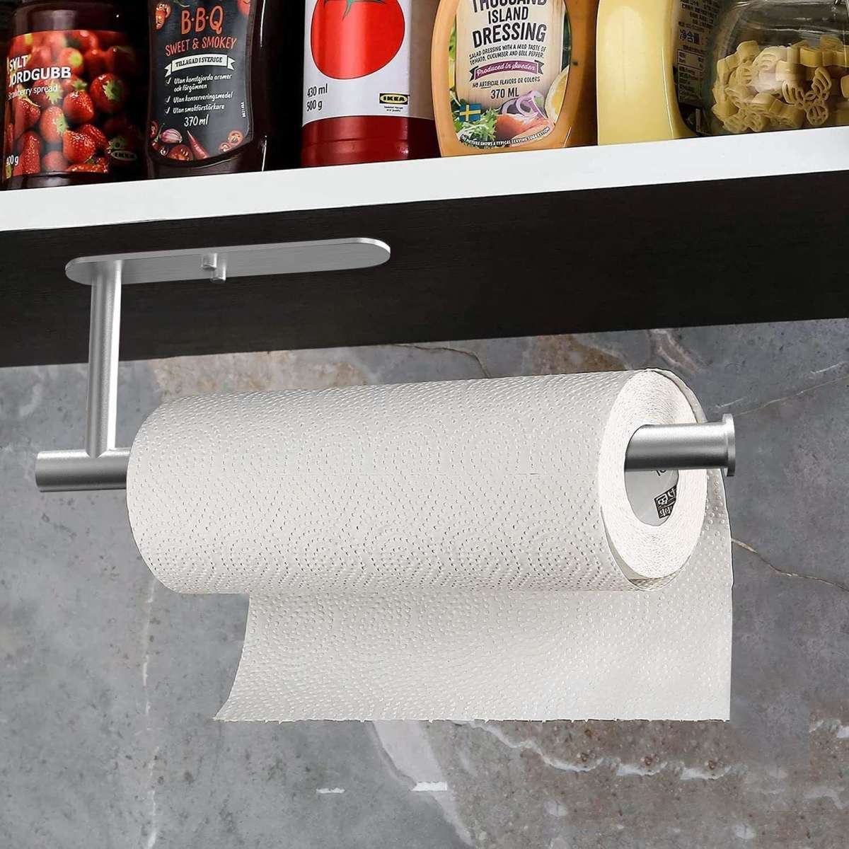 Gominimo Self-adhesive Or Drilling Paper Towel Holder Wall Mounted 