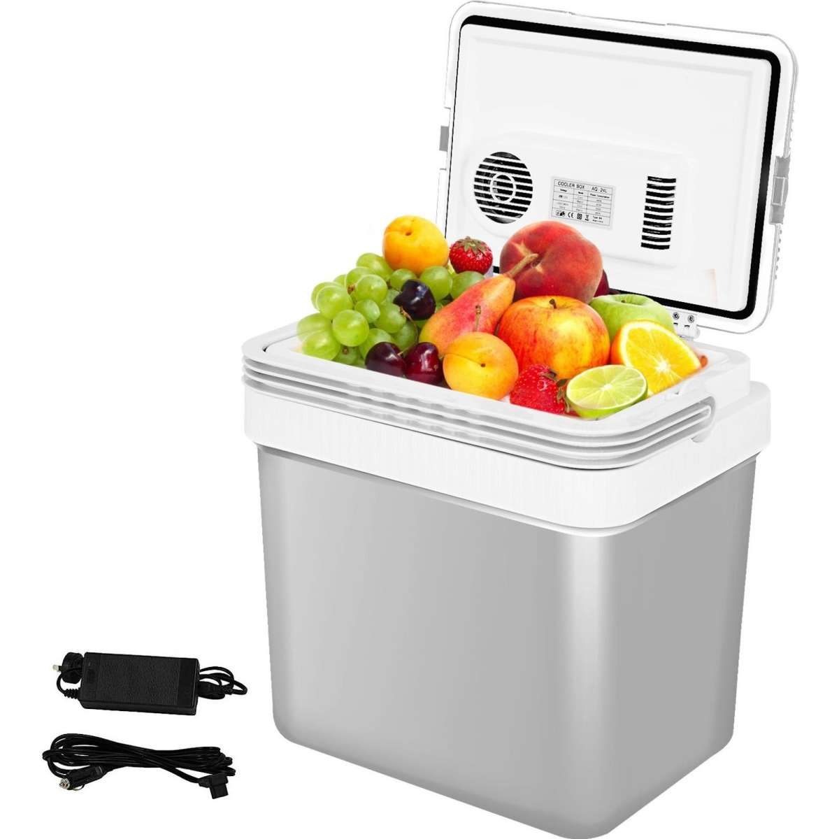 Advwin 24L Car Fridge Compact Electric Portable Fridge Grey | Woolworths