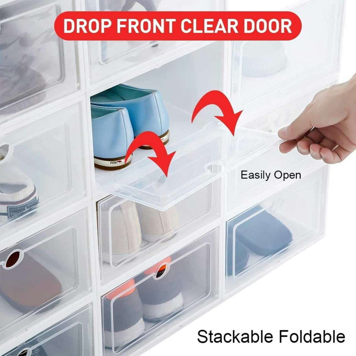 Advwin 27 Pack Shoe Boxes Stackable Plastic Shoe Storage Boxes Woolworths