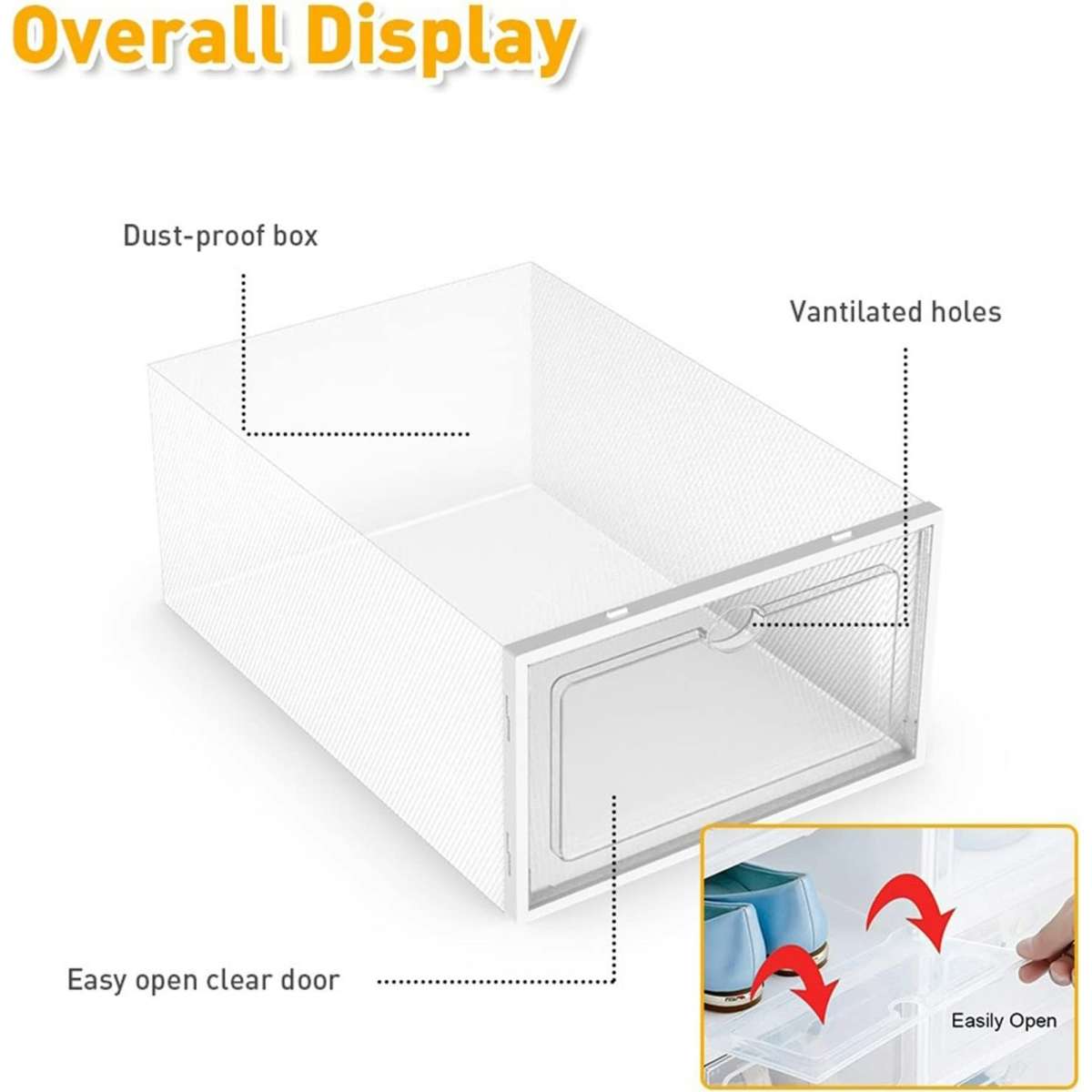 Advwin 27 Pack Shoe Boxes Stackable Plastic Shoe Storage Boxes Woolworths