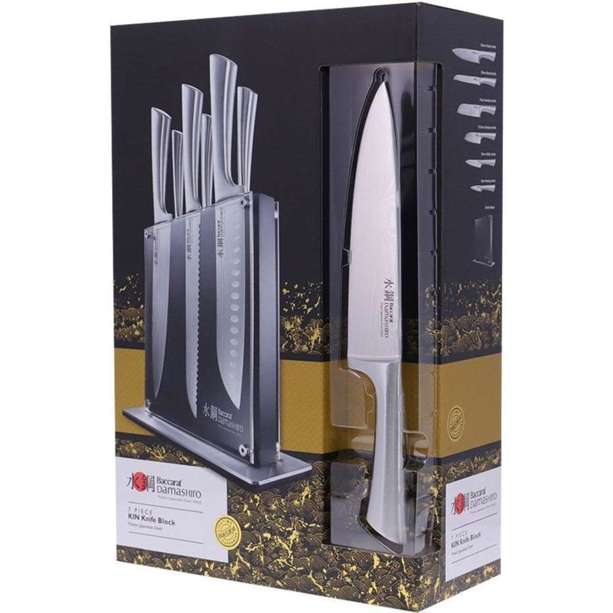 Baccarat Damashiro Kin Knife Block 7 piece Woolworths